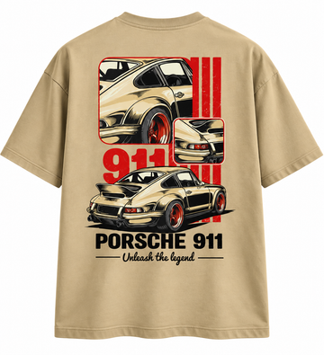Unisex & Oversized Graphic Tee - PORSCHE 911