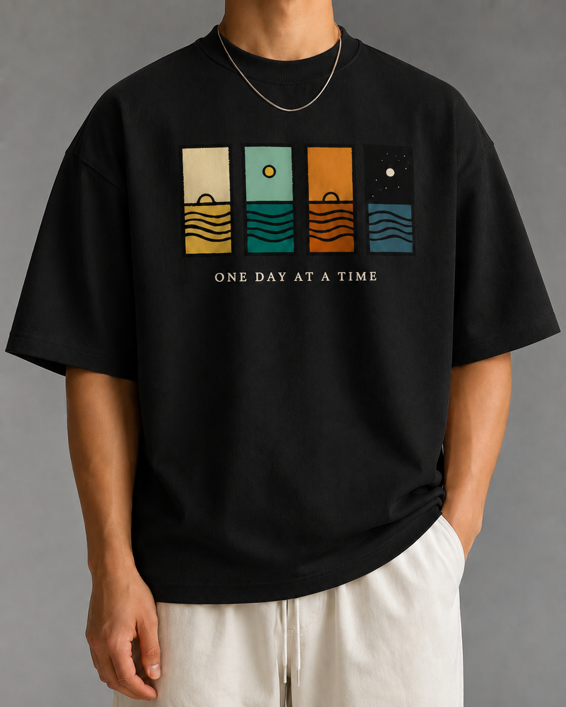 Unisex & Oversized Graphic Tee- ONE DAY AT A TIME