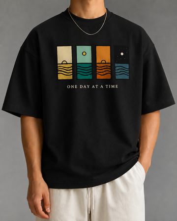 Unisex & Oversized Graphic Tee- ONE DAY AT A TIME