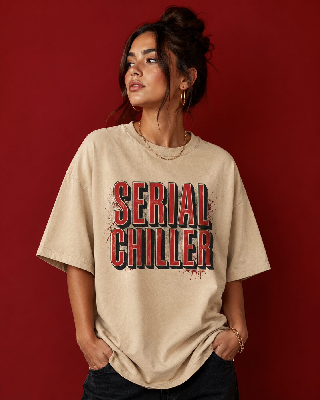Unisex & Oversized Graphic Tee- Serial Chiller