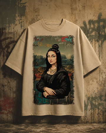 Unisex & Oversized Graphic Tee - Mona Lisa