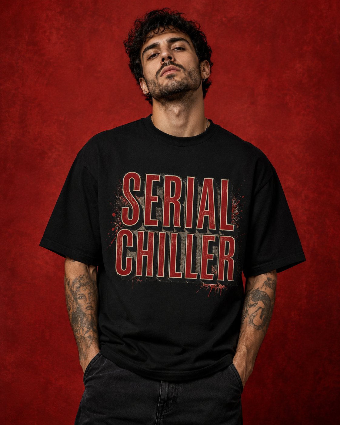 Unisex & Oversized Graphic Tee- Serial Chiller